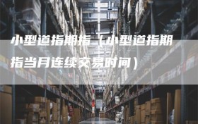 小型道指期指（小型道指期指当月连续交易时间）