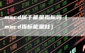 macd属于能量指标吗（macd指标能量柱）