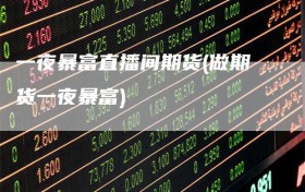 一夜暴富直播间期货(做期货一夜暴富)