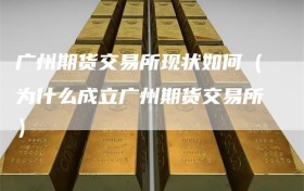 广州期货交易所现状如何（为什么成立广州期货交易所）