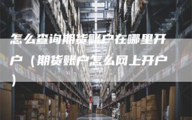 怎么查询期货账户在哪里开户（期货账户怎么网上开户）