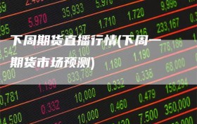 下周期货直播行情(下周一期货市场预测)