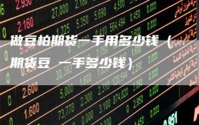 做豆柏期货一手用多少钱（期货豆粨一手多少钱）