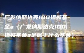 广发纳斯达克100指数基金a（广发纳斯达克100指数基金a是属于什么基金）