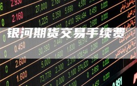 银河期货交易手续费