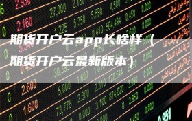 期货开户云app长啥样（期货开户云最新版本）