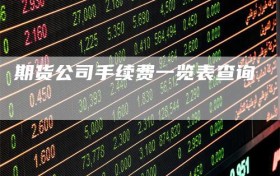 期货公司手续费一览表查询