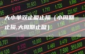 大小单双止盈止损（小周期止损,大周期止盈）