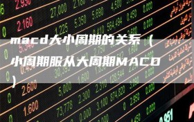 macd大小周期的关系（小周期服从大周期MACD）