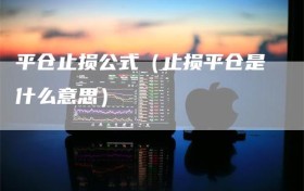 平仓止损公式（止损平仓是什么意思）