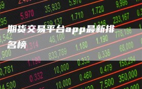 期货交易平台app最新排名榜