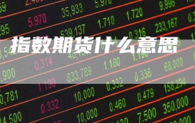 指数期货什么意思
