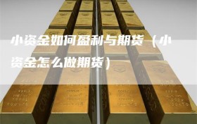 小资金如何盈利与期货（小资金怎么做期货）