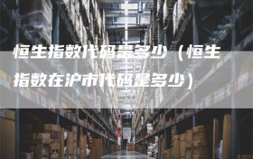 恒生指数代码是多少（恒生指数在沪市代码是多少）