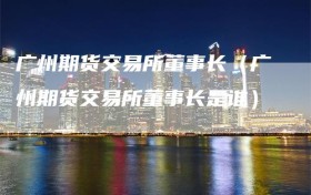 广州期货交易所董事长（广州期货交易所董事长是谁）