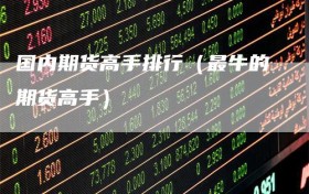 国内期货高手排行（最牛的期货高手）