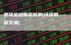 寰球金融期货喊单(环球期货交易)