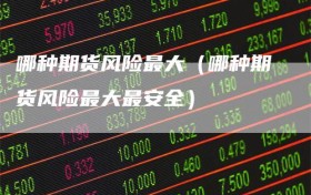 哪种期货风险最大（哪种期货风险最大最安全）