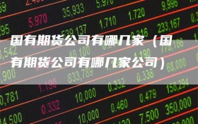 国有期货公司有哪几家（国有期货公司有哪几家公司）