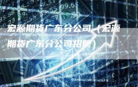 宏源期货广东分公司（宏源期货广东分公司招聘）