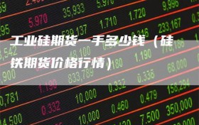 工业硅期货一手多少钱（硅铁期货价格行情）