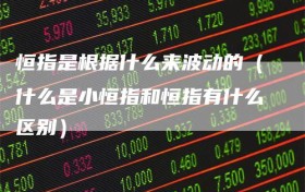恒指是根据什么来波动的（什么是小恒指和恒指有什么区别）