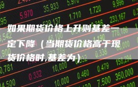 如果期货价格上升则基差一定下降（当期货价格高于现货价格时,基差为）