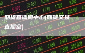 期货直播间中心(期货交易直播室)