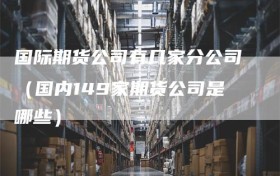 国际期货公司有几家分公司（国内149家期货公司是哪些）