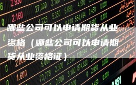 哪些公司可以申请期货从业资格（哪些公司可以申请期货从业资格证）