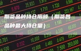 期货品种持仓限额（期货各品种最大持仓量）