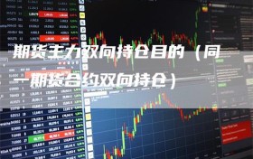 期货主力双向持仓目的（同一期货合约双向持仓）
