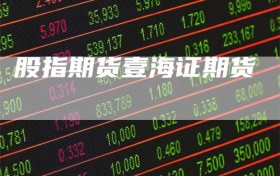 股指期货壹海证期货