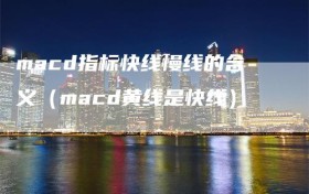 macd指标快线慢线的含义（macd黄线是快线）