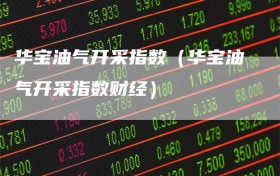 华宝油气开采指数（华宝油气开采指数财经）