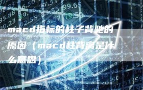 macd指标的柱子背驰的原因（macd柱背离是什么意思）