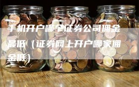 手机开户哪个证券公司佣金最低（证券网上开户哪家佣金低）