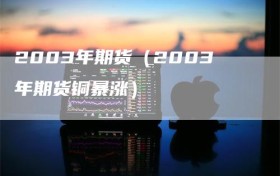2003年期货（2003年期货铜暴涨）