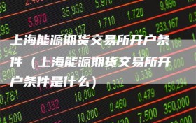 上海能源期货交易所开户条件（上海能源期货交易所开户条件是什么）
