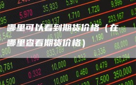 哪里可以看到期货价格（在哪里查看期货价格）