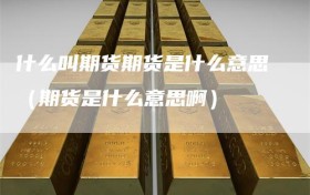什么叫期货期货是什么意思（期货是什么意思啊）