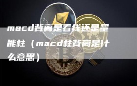 macd背离是看线还是量能柱（macd柱背离是什么意思）