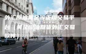 外汇原油黄金等正规交易平台（黄金原油期货外汇交易软件）