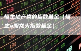 恒生地产类的指数基金（恒生a股龙头指数基金）