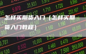 怎样买期货入门（怎样买期货入门教程）