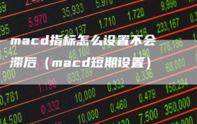 macd指标怎么设置不会滞后（macd短期设置）
