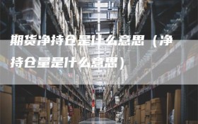 期货净持仓是什么意思（净持仓量是什么意思）