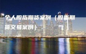 个人股指期货案例（股指期货交易案例）