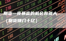期货一夜暴富的机会有多大（期货赚几十亿）