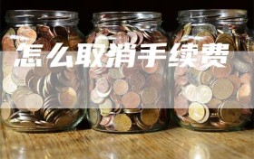 怎么取消手续费